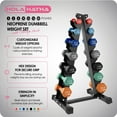 thumbnail image 3 of HolaHatha 146 lb Neoprene Dumbbell Full Body Weight Set with Storage Rack, 3 of 10