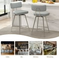 thumbnail image 6 of HomeZeer Swivel Bar Stools Set of 2, 26" Counter Height BarStool with Back, Leather Upholstered Kitchen Stools with Footrest and Metal Frame, Bar Chair for Kitchen Island, Gray, 6 of 8