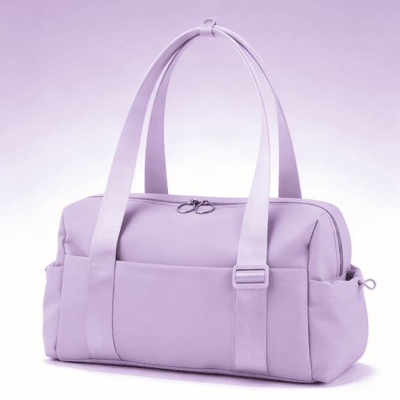 Yucurem Women Waterproof Gym Duffel Bag with Wet Pocket, Lightweight Weekender Overnight Travel Tote Bag, Purple