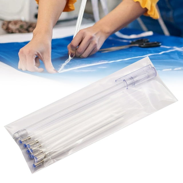 Meiiso White Heat-Erasable Fabric Marker Pen Kit W/ 10 Refills + Empty Pen Case, Large Inventory Clearance Flash Purchase
