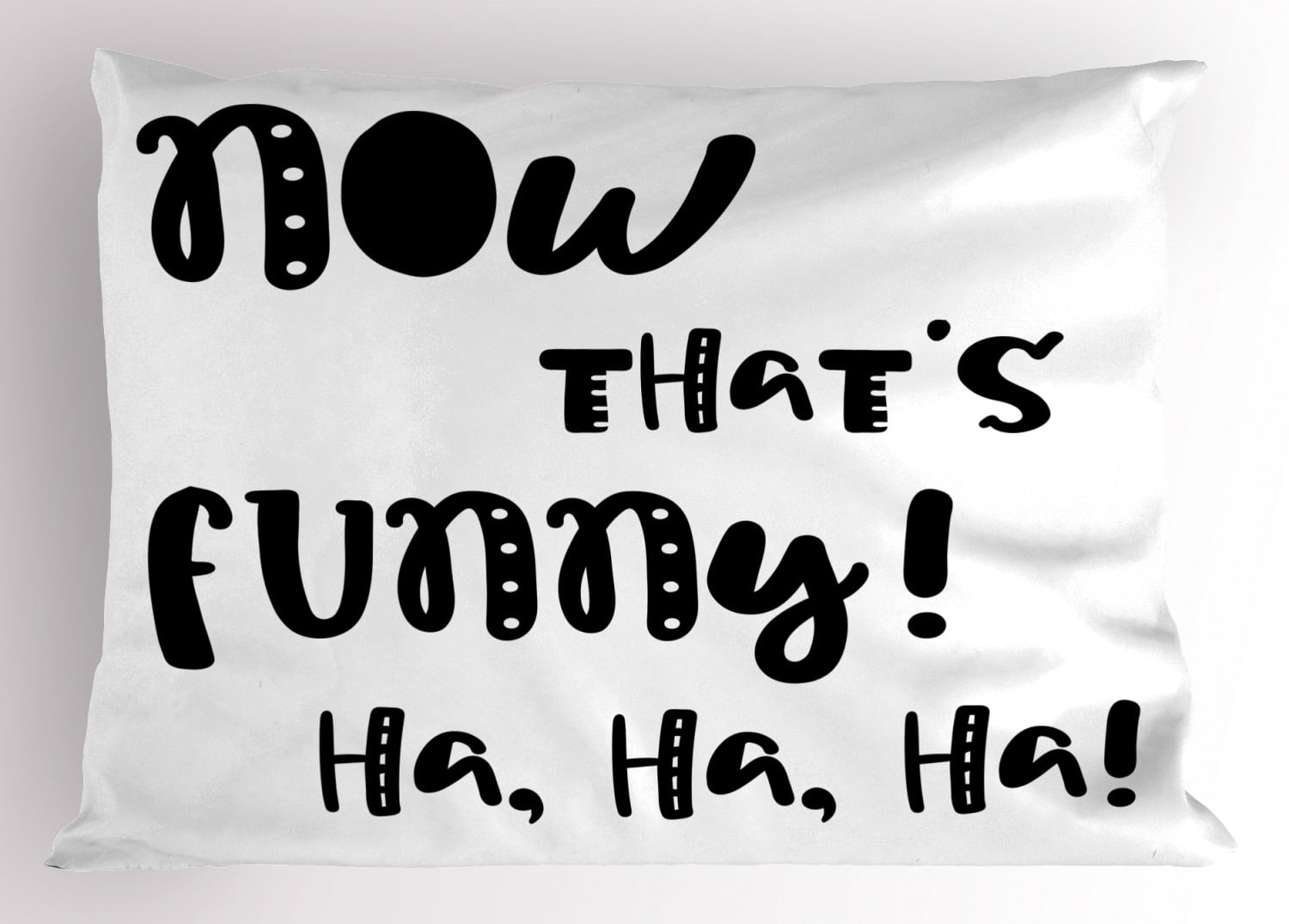 Funny Words Pillow Sham Vintage Doodle Typography with Fun Letters