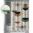 thumbnail image 3 of Shower Curtains Sets for Bathroom Decor Retro Bohemian PatternWaterproof Bathroom Curtain with Hooks,Navy Blue Color Block on Linenfor Bathroom Decor,36x72IN, 3 of 7