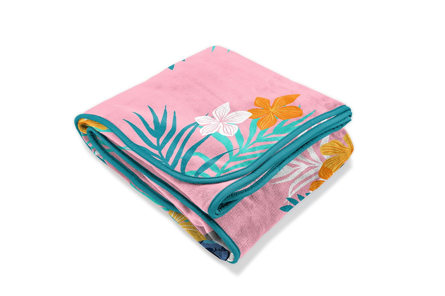 Lilo and Stitch Tropical Floral Stitch Kids Blanket, 62 x 90, Microfiber, Pink, Disney