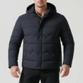 thumbnail image 3 of ZCFZJW Mens Winter Coat Warm Winter Puffer Jacket Waterproof Long Sleeve Plush Thicken Insulated Windproof Hooded Down Quilted Coat with Pockets Navy XXL, 3 of 7