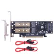 thumbnail image 1 of 2Pcs 3 in 1 NGFF and mSATA SSD Adapter Card, Electop M.2 NVME to PCIE/ M.2 SATA SSD to SATA III/ mSATA to SATA Converter, Support 2280/ 2260/ 2242 /2230 Host Controller Express Card, 1 of 5