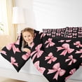thumbnail image 5 of Feelyou Black Pink Bow Full Size Comforter Sets, Dreamy Princess Butterfly Knot Bedding Comforter Set, Teens Kids Girls Women Reversible Bedding Sets, Super Cozy Room Decor, 3-Piece, 5 of 9