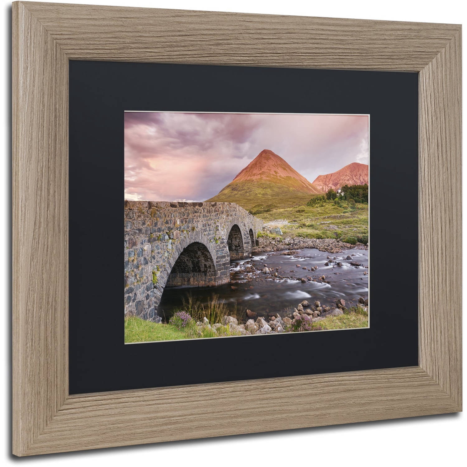 Trademark Fine Art "Scottish Bridge" Canvas Art by Michael Blanchette Photography Black Matte, Birch Frame