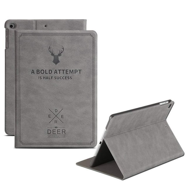 iPad Mini 1st Gen / Mini 2nd Gen / Mini 3rd Gen - 7.9 A1599 A1489 A1432 Flip Cover with Auto Sleep/Wake Function, Slim Profile & Adjustable Viewing Angle Stand - Gray