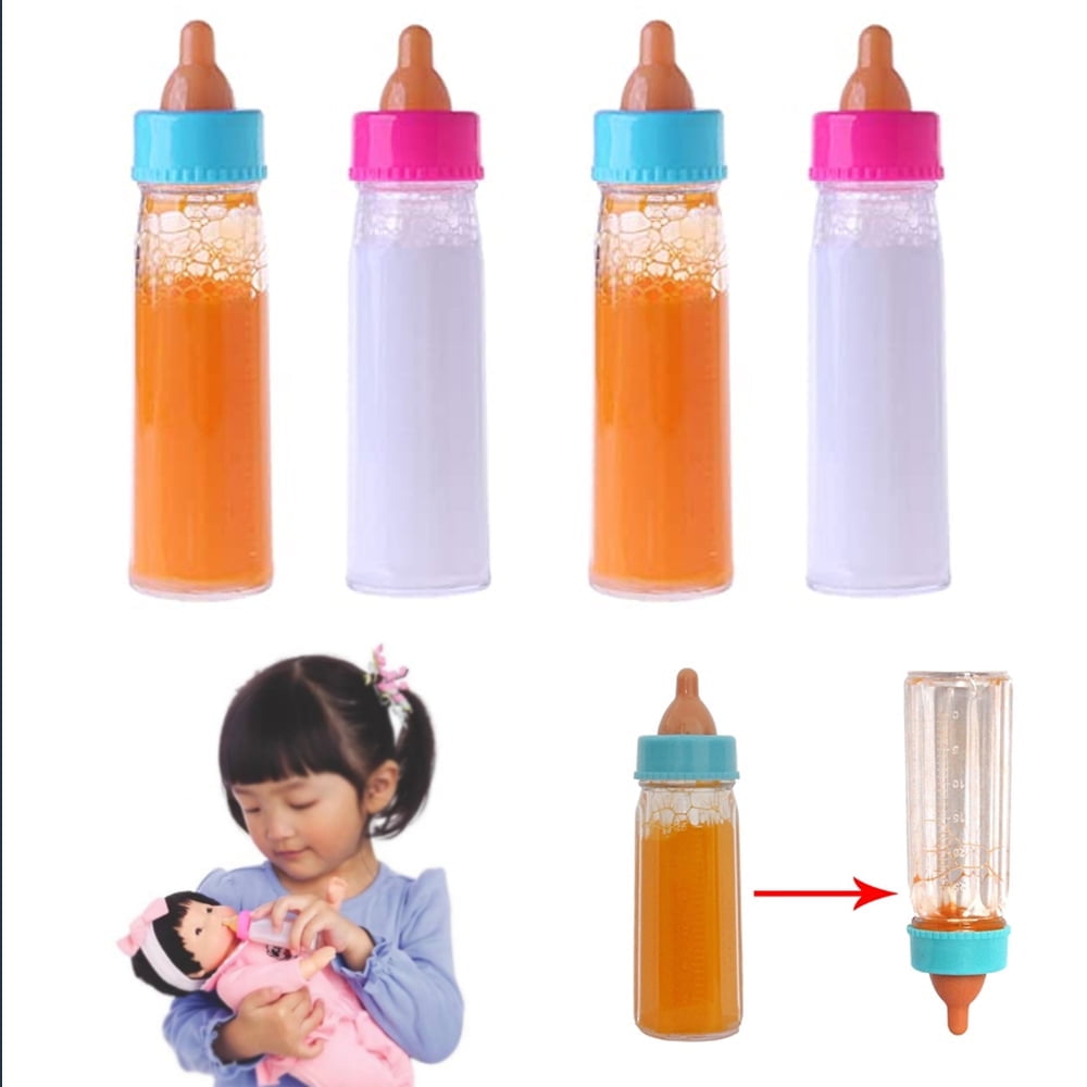 4 Pc Baby Dolls Feeding Bottle Magic Set Disappearing Milk Pretend Play Walmart