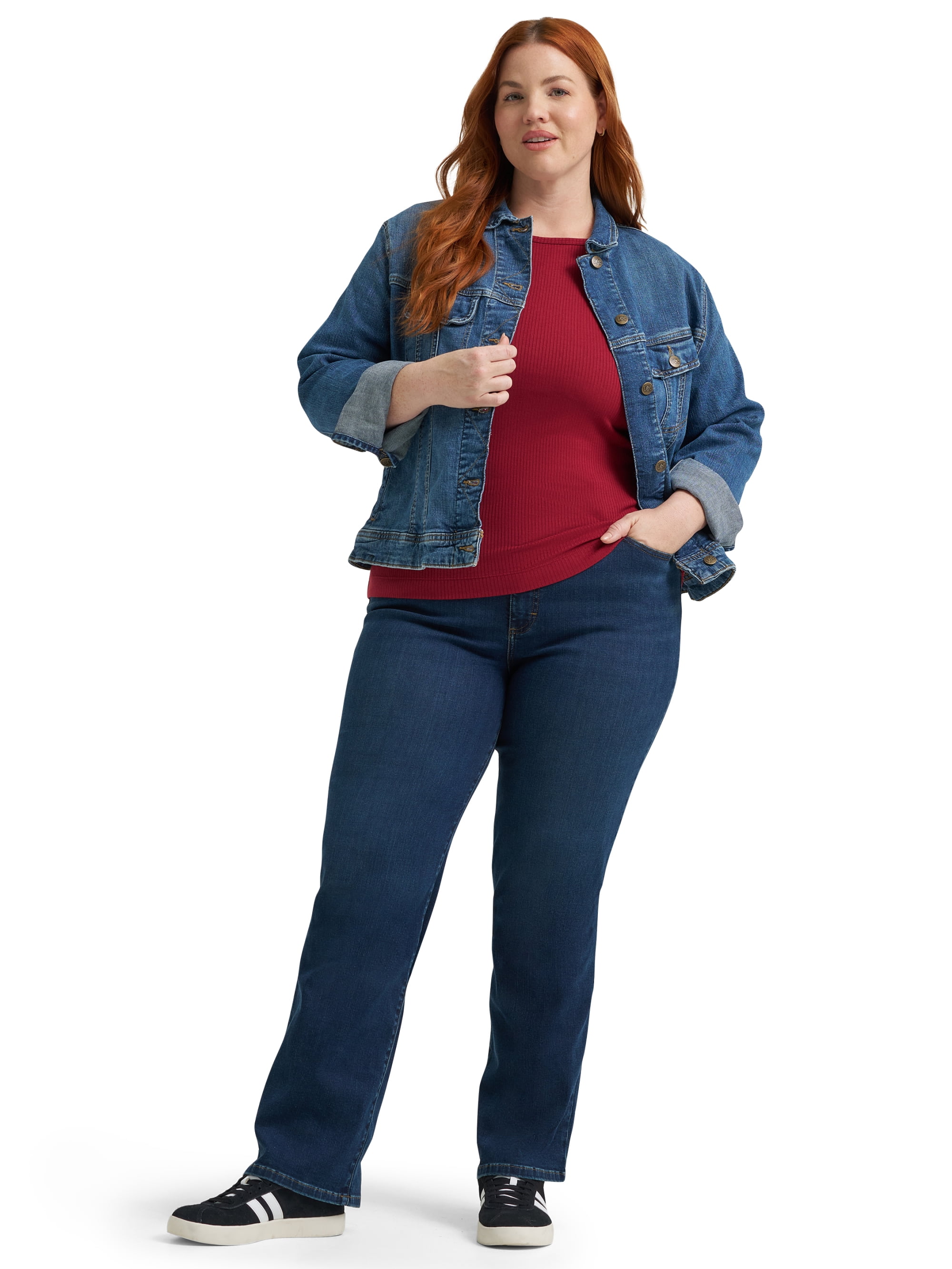 Lee® Women's and Plus Mid Rise Straight Leg Core Denim Jeans