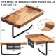 thumbnail image 3 of Portarrollos de papel higiénico con estante, Portarrollos de papel higiénico para baño montado en la pared con bandeja de madera, práctico portarollos para cocina y baño, 3 of 5