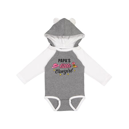 

Inktastic Papas Little Cowgirl with Cowgirl Hat and Boots Gift Baby Girl Long Sleeve Bodysuit