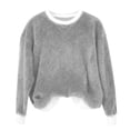 thumbnail image 2 of Chandails d'Automne et d'Hiver Grande Taille pour Femmes, Chandail à Capuchon à Col Rond en Flanelle Uni à la Mode et Décontracté pour Femmes, Chandails à Capuchon Amusants, 2 of 4