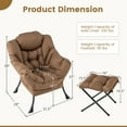 thumbnail image 3 of Gymax Fauteuil de Repos Fauteuil d'Appoint de Détente avec Repose-Pieds Pliant et Pochette de Rangement Brun, 3 of 10