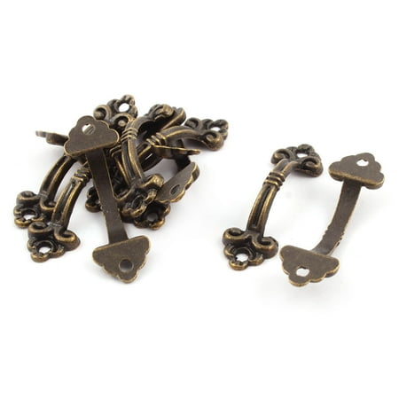 - Home Metal Door Arch Shape Decorative Box Pull Handle Bronze Tone 10 Pcs
