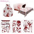 thumbnail image 2 of Decoración de Halloween, pegatinas de pared con huella de sangre, Bloody Handprints, delantal sangriento de carnicero, suministros de fiesta de terror terrorífico Zombie, 2 of 4