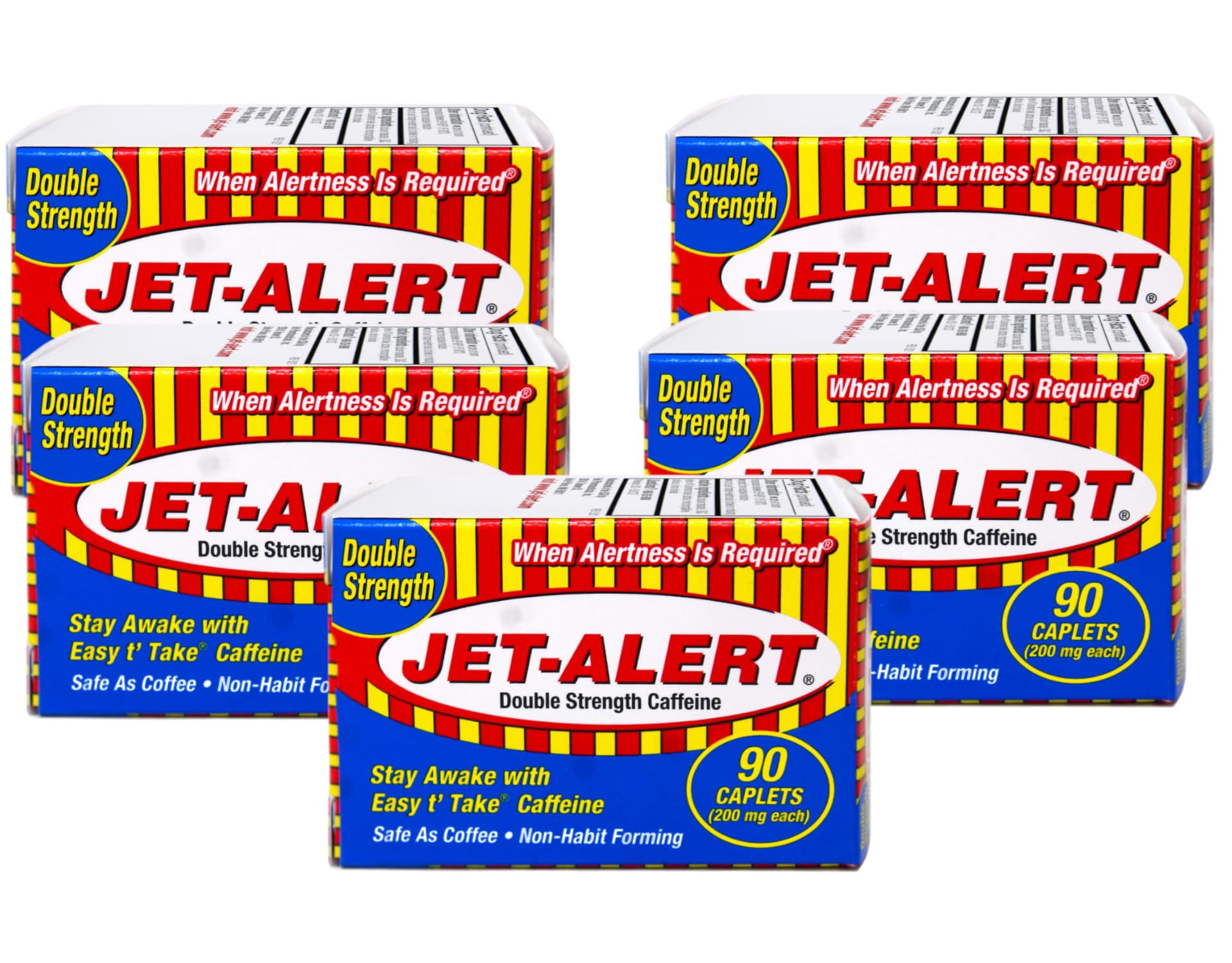 Tabletas de cafeína Jet-Alert Double Strength 200 mg 90 cápsulas ...