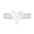 thumbnail image 5 of Rosec Jewels Moissanite Heart Shaped Engagement Ring with Side Stones - 2 Carat - 8 mm - D-VS1 Quality Certified, 925 Sterling Silver, US 6.00, 5 of 9