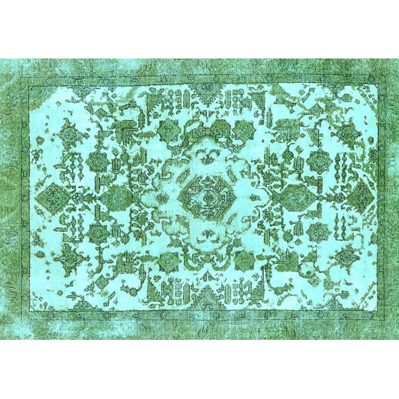Ahgly Company Indoor Rectangle Abstract Light Blue Modern Area Rugs, 6' x 9'