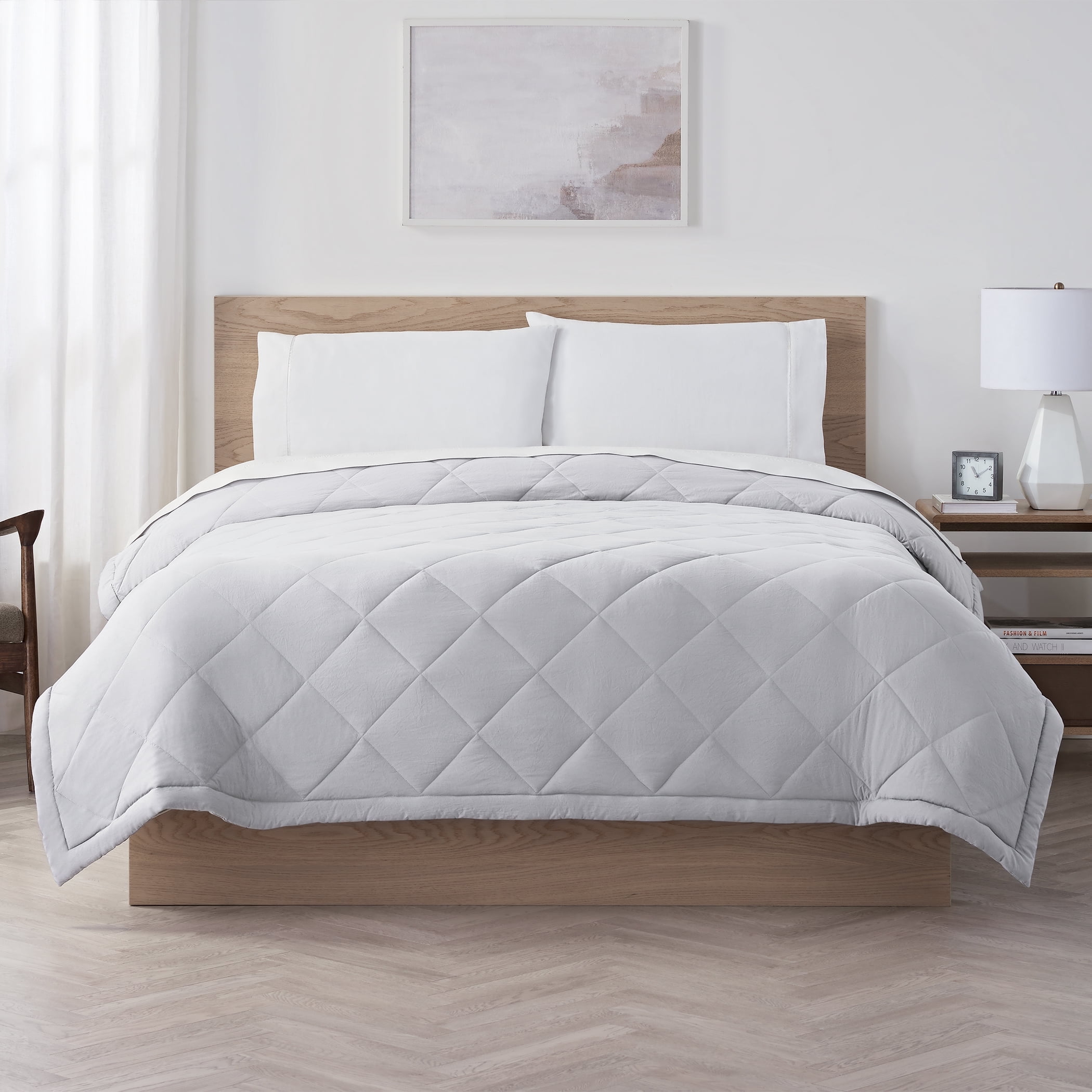 Serta Supersoft Cooling Lightweight Blanket, Microfiber Wrinkle Resistant Throw Blanket, Twin/ Twin XL, Snow White