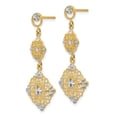 thumbnail image 2 of 14k Yellow Gold Diamond Cut Filigree Dangle Earrings Drop, 2 of 7