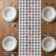 thumbnail image 6 of Pink Tulip Flowers Table Runner - 120 Inch Long, Kitchen Dining Table Runner Dresser Scarves, Black Buffalo Plaid Spring Floral Plants Farmhouse Decor for Coffee Tables Wedding Party Banquet, 6 of 8