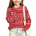 thumbnail image 5 of BLVB Kids Ugly Christmas Sweater Girls Boys Holiday Pullover Crewneck Long Sleeve Tops Knitwear for Aged 5-15 Years(Red,7-8 Years), 5 of 7