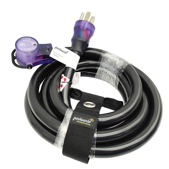 Parkworld 63371 RV 50A Extension Cord, NEMA 14-50 Extension Cord, NEMA 14-50P to 14-50R Straight Plug for Generator (15FT)