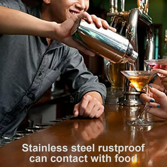 thinsony Stainless Steel Cocktail Shaker Drinks Wine Maker Martini Mixer for Bar Home with Strainer, 550ml
