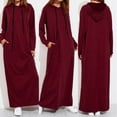 thumbnail image 2 of KDFJPTH Women Maxi Dress Long Sleeve Hooded Ladies Casual Hoodies Long Dresses Little Dress for Women, 2 of 6