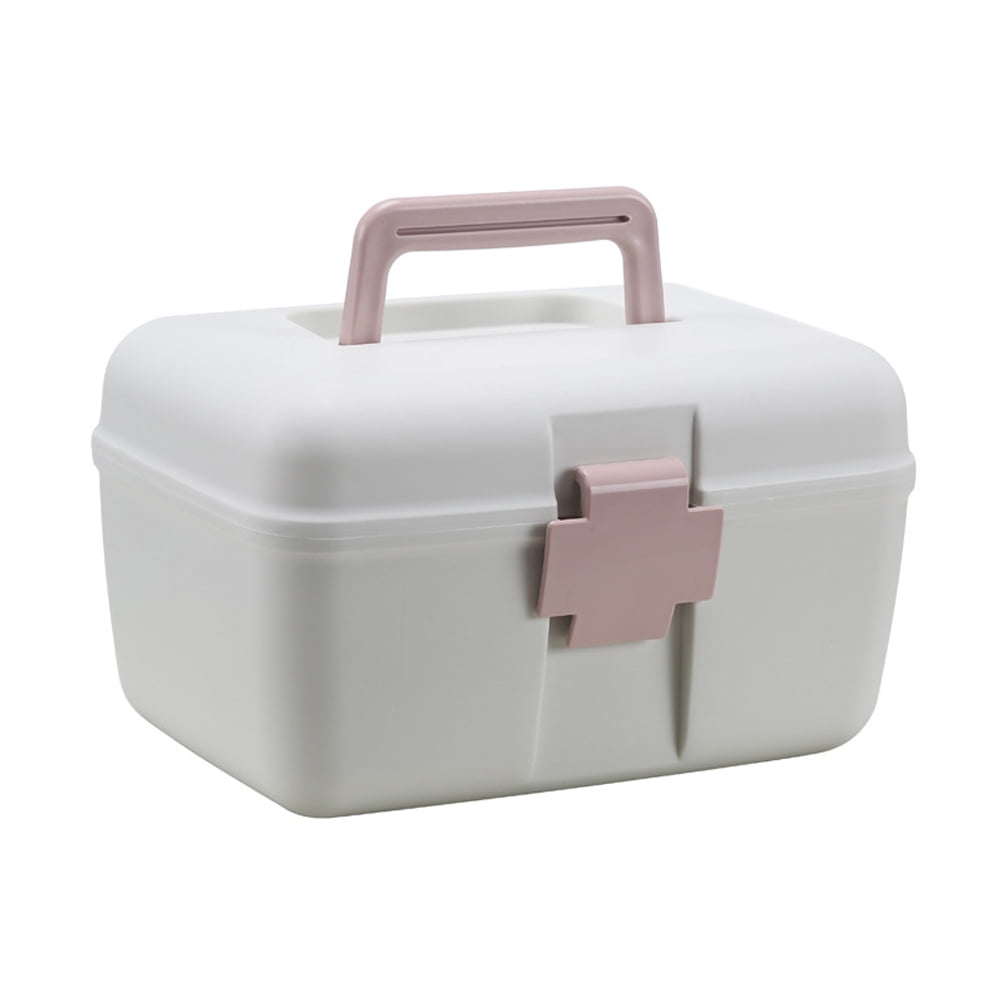 Medicine First Aid Kit 2 Layer Medicine Box Portable Emergency Medicine Box for Home Office
