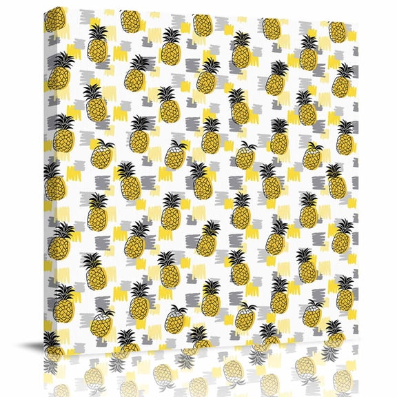 Canvas Print Wall Art Oil Paintings Watercolor Tropical Pineapple Picture Prints Artwork for Living Room Kitchen Bathroom Bedroom