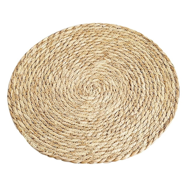 Manteles individuales tejidos, redondos, de mimbre y de cuerda de algodón, antideslizantes y resistentes al calor, ideales para decorar tu mesa de comedor o cocina.