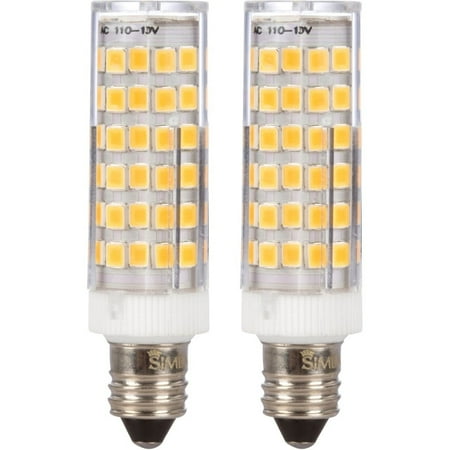 Halogen Tubes (Simba Lighting® LED E11 T4 6W 76SMD2835 50W Halogen Replacement Corn Mini-Candelabra Base Bulbs 120V JD JD11 JDE11 3000K Soft White Dimmable,)