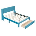 thumbnail image 6 of Queen Upholstered Storage Bed, Gray Velvet Wood Platform Bed with Headboard and A Big Drawer, 6 of 12