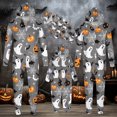 thumbnail image 7 of HJYCHN Suits Family Halloween Pajamas Halloween Family Pajamas Ghost Pumpkin Bat Spider Web Print Hooded Zip Front Long Sleeve Full Length, 7 of 7