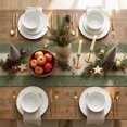 thumbnail image 5 of Sm:)e Rustic Farmhouse Dark Green Paper Braided Table Runner 12x36 Inch, Seasonal Christmas Woven Decoration for Kitchen Dining, Home & Party Use, 5 of 6