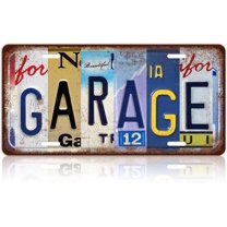 Vintage Garage Metal Tin Sign License Plate Wall Decor 12 x 6 Inches