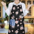thumbnail image 6 of Pioneer Flower Floral Print Pattern Cotton Linen Apron with Pockets, Waterproof Adjustable, 33x27 Inch for Kitchen, Gardening, BBQ, Salon, 6 of 6