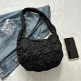 thumbnail image 3 of Bolso plisado de nube para mujer, bolso de hombro acolchado informal, bolso PuffyTote para chica (negro), 3 of 9