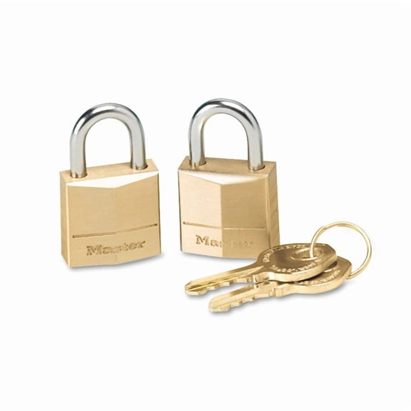 Master Lock 120T Solid Brass Padlocks 3/4-inch body width 2-Pack
