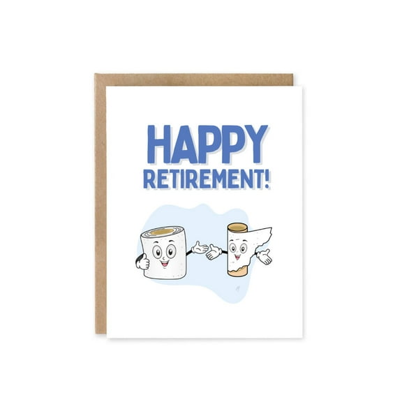 Happy Retirement Card – Fun Toilet Paper Design – Blank Inside with Envelope Included – Perfect Gift for Coworkers or Friends Starting a New Chapter