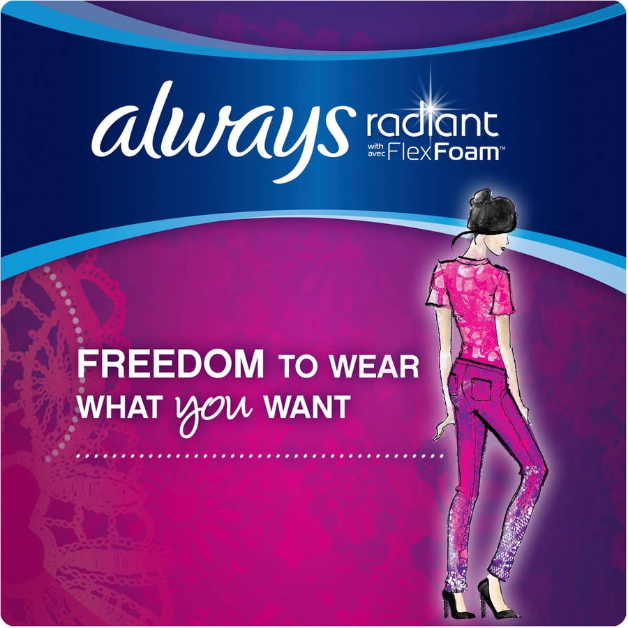 Always Radiant FlexFoam Scented Pads, Super, 28 Count