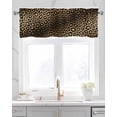thumbnail image 2 of Leopard Print Kitchen Valances for Windows Farmhouse Linen Window Valance Curtain for Living Room Window Treatment Farmhouse Gradient Animals Texture Valance Rod Pocket Topper Drape, 42 x 12 Inch, 2 of 6