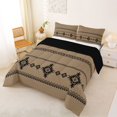thumbnail image 3 of Castle Fairy Bohemian Tribal Aztec Full Size Comforter Sets 3-Piece,Hippie Boho Bedding Comforter Set,Taupe Black,Reversible,1 Comforter and 2 Pillowcases, 3 of 6