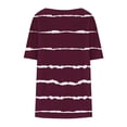 thumbnail image 5 of Liquidation d'Économies! Hauts Oversize pour Femmes en Liquidation, Hauts Blouse d'Été à Manches Courtes pour Femmes, Blouse Mode pour Femmes Imprimée Grande Taille à Manches Courtes Unie pour Dames à Col Rond Plissée, 5 of 5