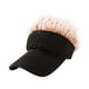 thumbnail image 3 of Gorra de béisbol con visera y pelo sintético, moderna, transpirable, informal, para exteriores Negro y café, 3 of 9