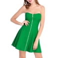 thumbnail image 4 of Día de San Patricio Mini Vestido De Fiesta Sin Tirantes De Tubo Frontal Con Cremallera Expuesta Sin Tirantes Para Mujer Verde L, 4 of 7