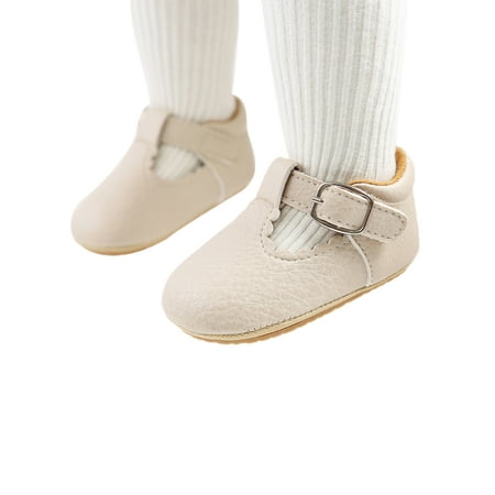 

Mubineo Newborn Girls Princess Shoes Soft Sole Solid Color Mary Jane Shoes Infant Prewalker Wedding Dress Shoes