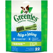 Greenies Hip and Joint Teenie Dental Dog Treats, 6 oz Pack (22 Count)